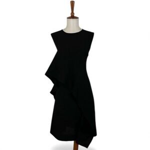 Diane Von Furstenberg Bevin V-Dress Women’s 8 Crew Neck Sleeveless Sheath Ruffle